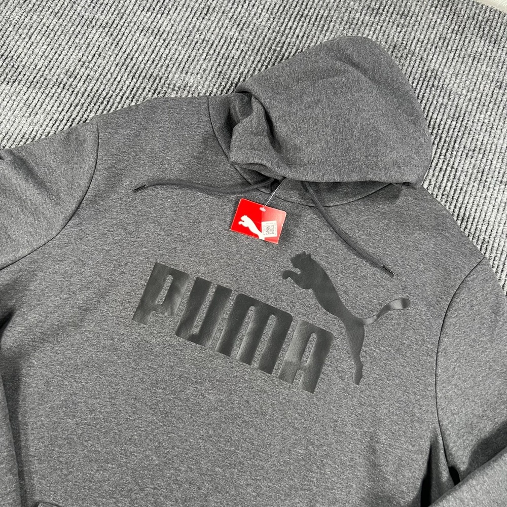PUMA Hoodie Sweatshirt Mens 2XL XXL Gray Long Sleeve Pullover Active Casual New